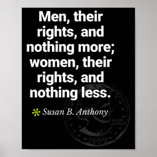 Poster Citation féministe de Susan B Anthony sur l'égalit