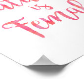 Poster Citation féministe rose L'avenir est féminin (Coin)