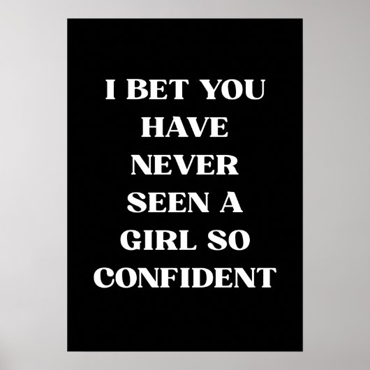 Poster Citation Fille Confiance Citation Noir (Devant)
