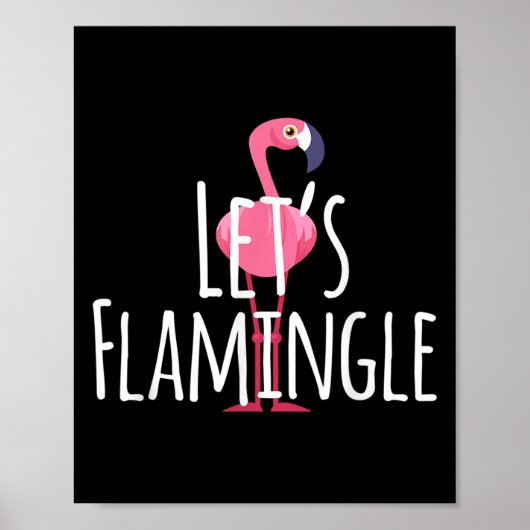 Poster Citation Flamingle - Graphique Flamant rose mignon (Devant)