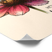 Poster Citation Florale Cute Retro Bee Yourself Inspirati (Coin)