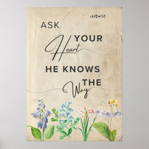 Poster citation florale minimaliste esthétique