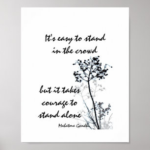 Poster citation Gandhi motivationnelle en noir et blanc