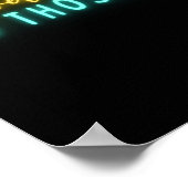 Poster Citation Hustel Motivationnelle Art Word Néon (Coin)