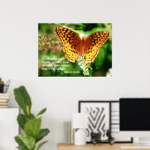 Poster Citation Inspirant Conserver dans le Papillon oran (Bureau à domicile)