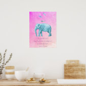 Poster Citation inspirante avec plumes et éléphant (Cuisine)
