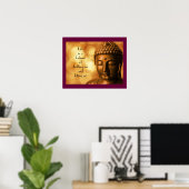 Poster Citation inspirante avec une image de Bouddha (Bureau à domicile)