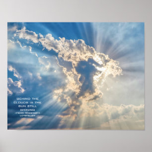 Poster Citation inspirante Blue Sky Clouds Sunlight