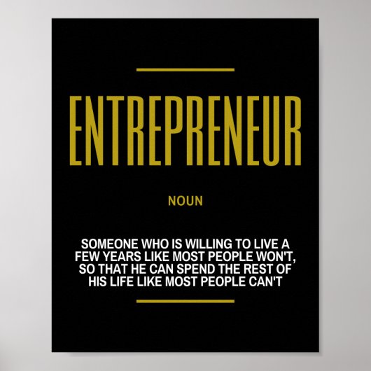 Poster Citation Inspirante De L'Entrepreneur Sur Le Succè (Devant)