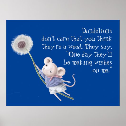 Poster Citation Inspirante de mignonne petite souris Dand (Devant)