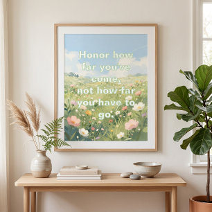 Poster Citation Inspirante de Prairie de Fleurs Sauvages