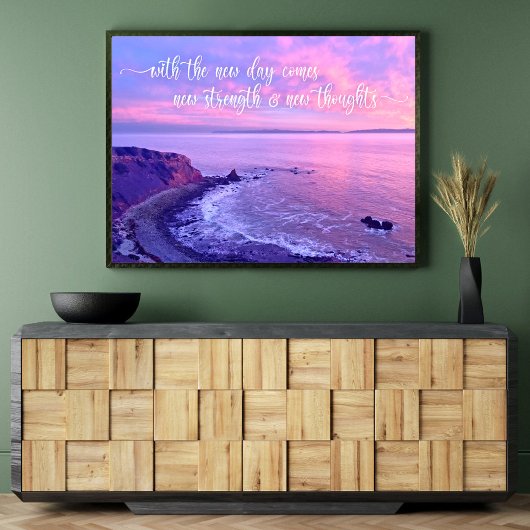 Poster Citation inspirante de Purple Pink Ocean Sunset