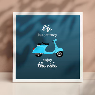 Poster Citation Inspirante de Vie Bleu Ombre