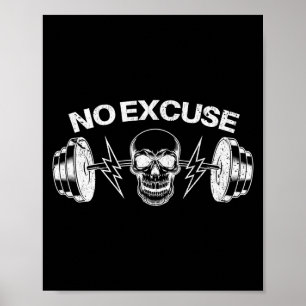 Poster Citation Inspirante Drôle Sans Excuses Motivation 
