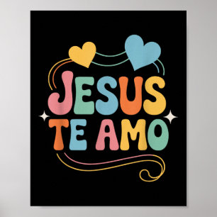 Poster Citation inspirante et aimante en espagnol Jésus t