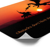 Poster Citation Inspirante et Motivante Dragon vs Chevali (Coin)