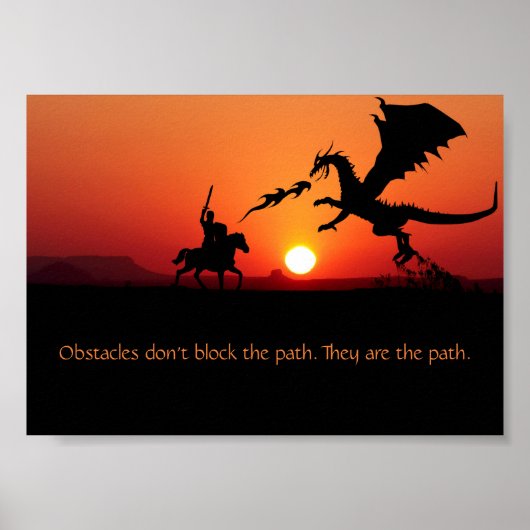 Poster Citation Inspirante et Motivante Dragon vs Chevali (Devant)