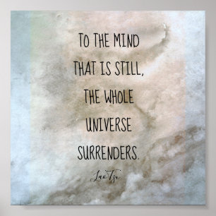 Poster citation inspirante Lao Tzu texte aquarelle gris