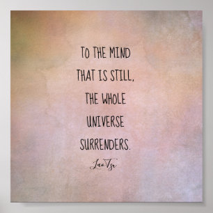 Poster citation inspirante Lao Tzu tons chauds et affligé