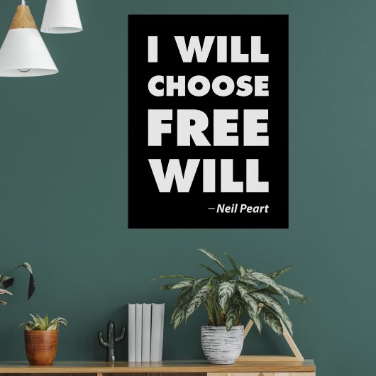 Poster Citation Inspirante Libre Arbitre (Salon 1)
