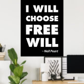 Poster Citation Inspirante Libre Arbitre (Bureau à domicile)