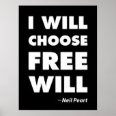 Poster Citation Inspirante Libre Arbitre (Devant)