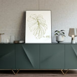 Poster Citation Inspirante minimaliste Feuille Monstera<br><div class="desc">Cet art mural élégant présente une illustration minimaliste d'une feuille de monstère en vert,  ainsi que la citation inspirante - be still.</div>