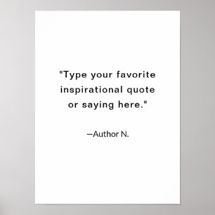 Poster Citation Inspirante Minimaliste Noir et Blanc