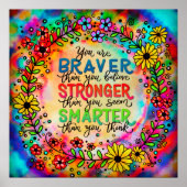 Poster Citation inspirante plus forte et plus brillante (Devant)