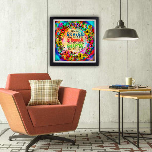 Poster Citation inspirante plus forte et plus brillante