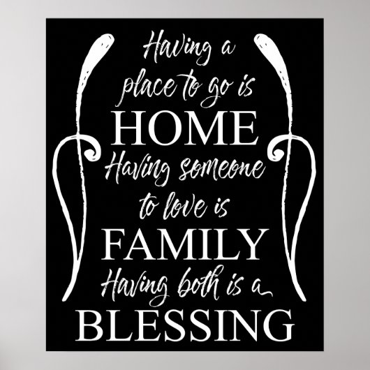 Poster Citation inspirante sur la maison - la famille - B (Devant)