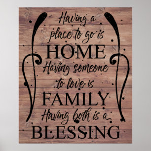 Poster Citation inspirante sur la maison - la famille - B