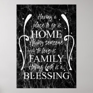 Poster Citation inspirante sur la maison - la famille - B