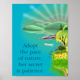 Poster Citation inspirante sur la nature et la patience