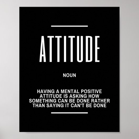 Poster Citation inspirante sur l'attitude positive (Devant)