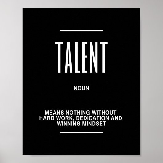Poster Citation inspirante sur le talent (Devant)