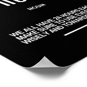 Poster Citation Inspirante Sur L'Utilisation Sage De Notr (Coin)