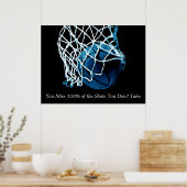 Poster Citation Inspiration Basketball Bleu Artwork (Cuisine)