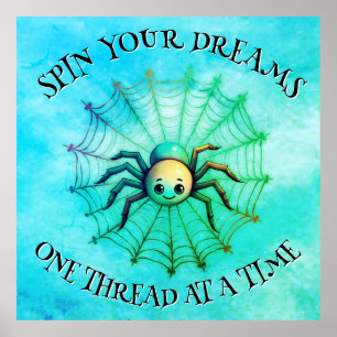 Poster Citation Inspiration de l'araignée mignonne Monogr