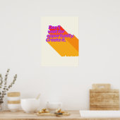 Poster Citation Inspiration Retro violet rouge jaune (Cuisine)