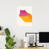 Poster Citation Inspiration Retro violet rouge jaune (Bureau à domicile)