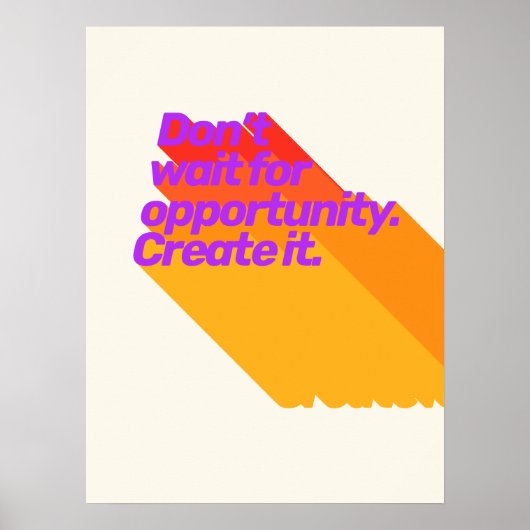 Poster Citation Inspiration Retro violet rouge jaune (Devant)