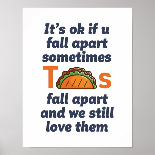Poster Citation Inspirationnelle amusante Taco Lover cuis (Devant)