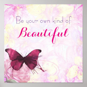 Poster Citation Inspirationnelle Avec Papillon Aquarelle