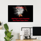 Poster Citation Inspirationnelle Basketball Inspiration J (Bureau à domicile)