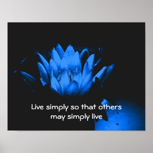 Poster Citation Inspirationnelle Blue Lotus Simplicity (Devant)