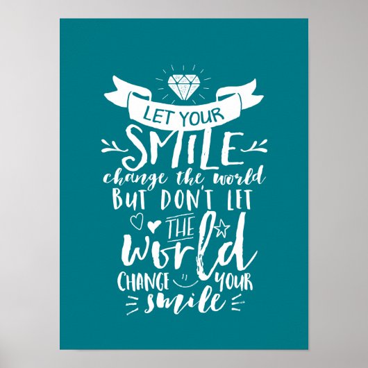 Poster Citation Inspirationnelle Bon Sourire Changer le m (Devant)