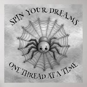 Poster Citation Inspirationnelle de l'araignée mignonne M
