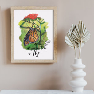 Poster Citation Inspirationnelle du papillon Monarque bro