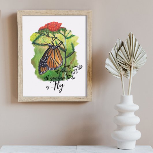Poster Citation Inspirationnelle du papillon Monarque bro